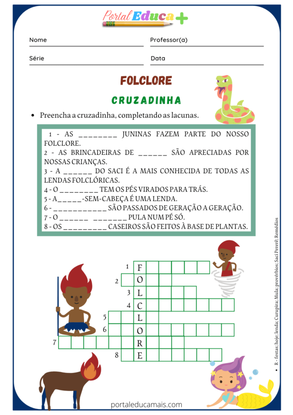 Cruzadinha Folclórica - Portal Educa Mais