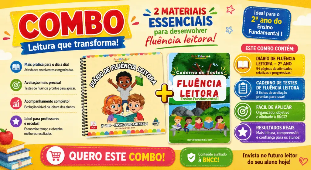 COMBO – Diário Fluência Leitora + Caderno de Testes Fluência Leitora